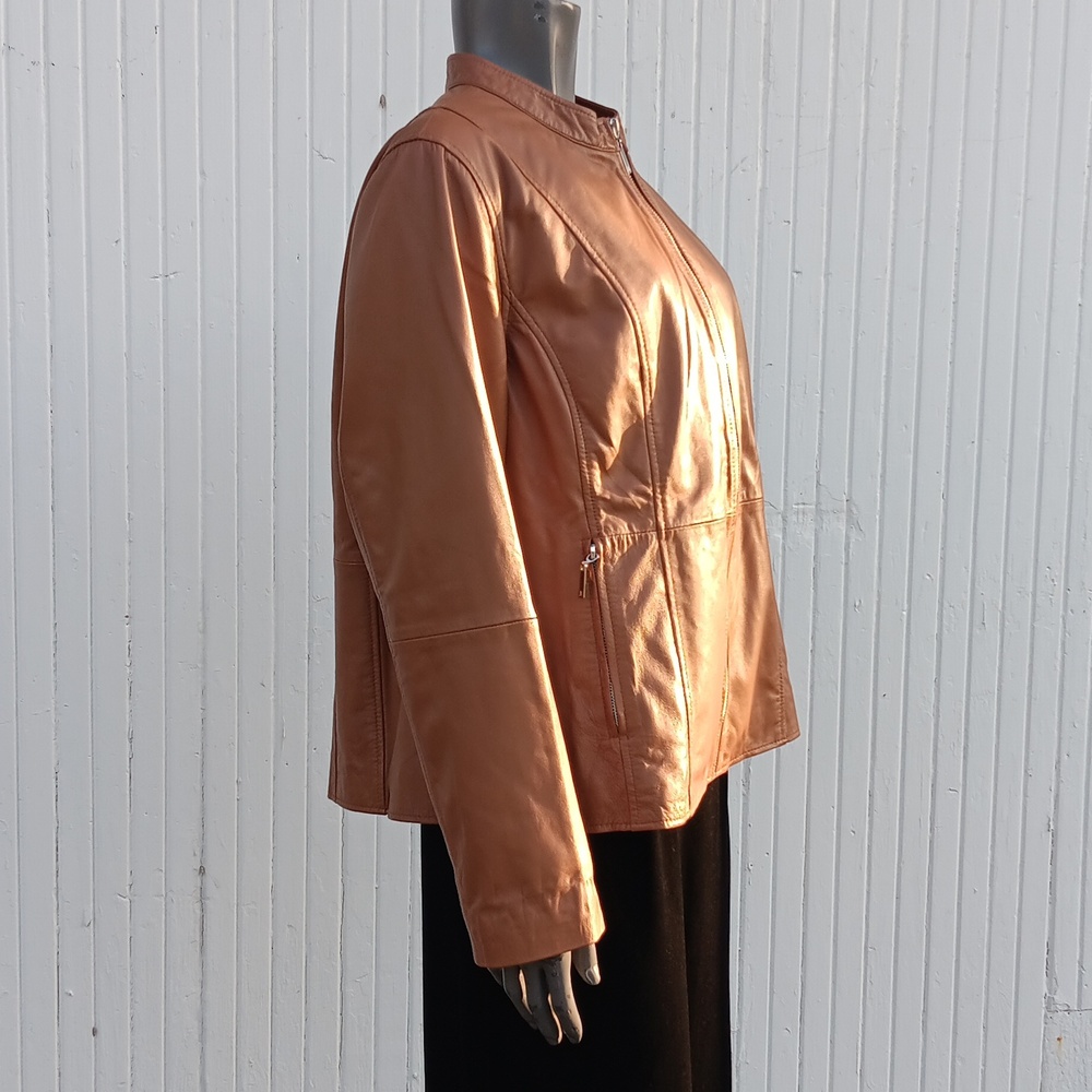 JESSICA LONDON GENUINE LEATHER FULL ZIP LUX JACKET (Pakistan) - Picture 4 of 17